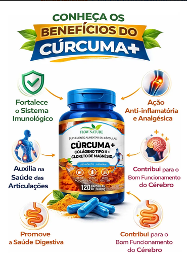 Kit 3 Cúrcuma com Colágeno Tipo 2 + Cloreto de Magnésio.