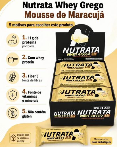 Barra de Proteína Nutrata Whey Grego