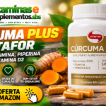 Curcuma Plus Vitafor em cápsulas, suplemento alimentar à base de cúrcuma.