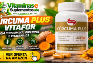 Curcuma Plus Vitafor em cápsulas, suplemento alimentar à base de cúrcuma.