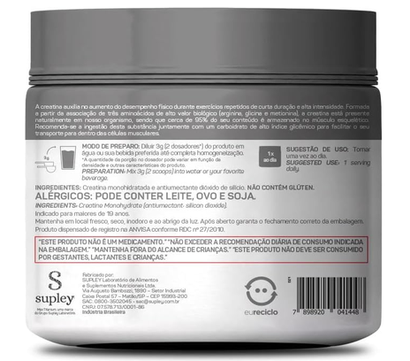Pote de creatina monohidratada Max Titanium de 300 g para suplementação esportiva.